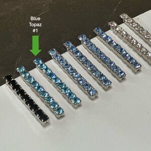 Danny Pollak Blue Topaz Swarovski Crystal Bobby Pin (#1) - approx. 2.5 in. long